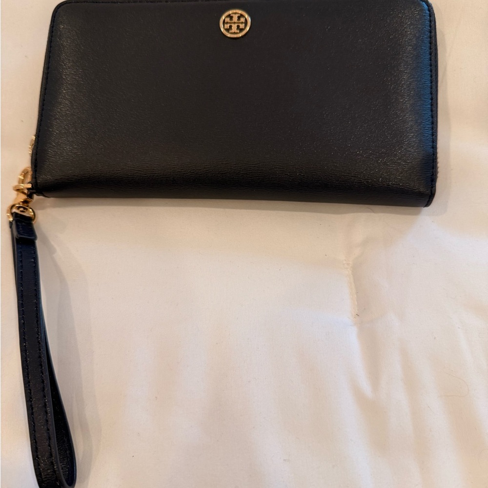 Tory Burch Navy Leather Wristlet/Wallet